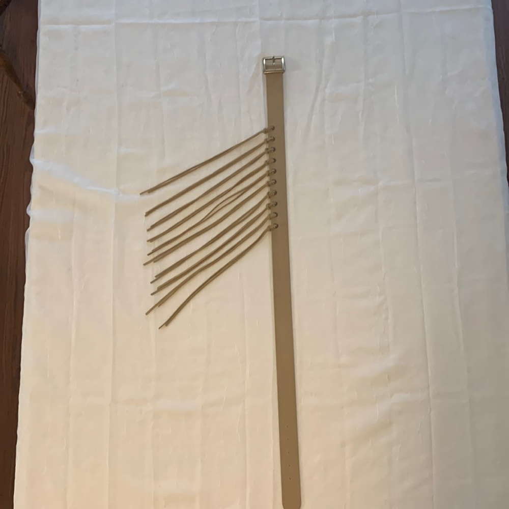 Hippie style belt genuine leather with leather fringe.